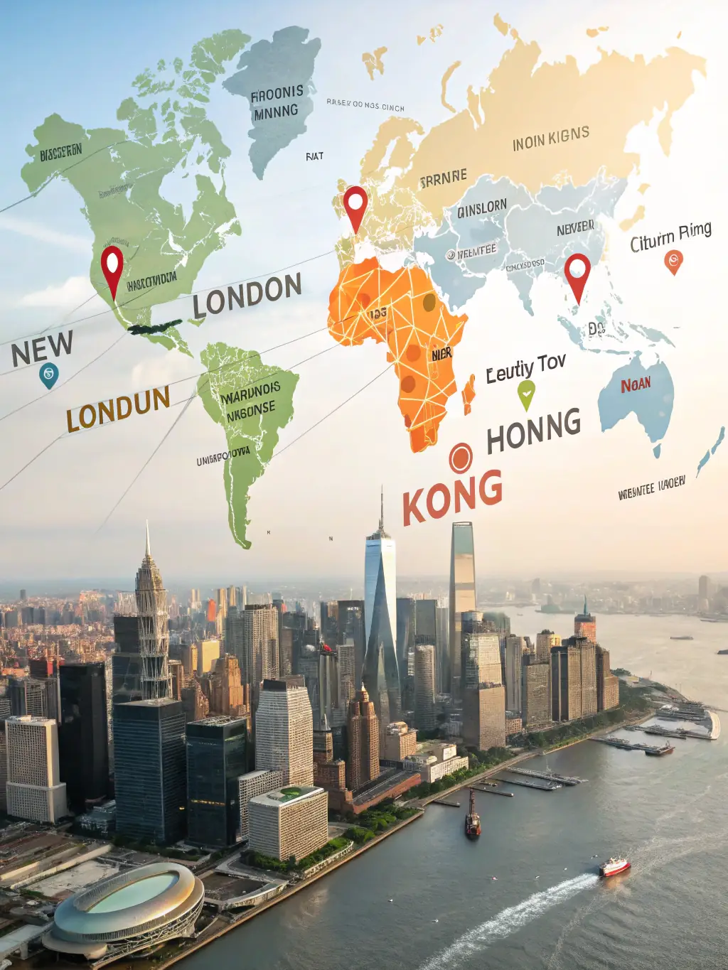 A visual representation of global gold markets interconnected, highlighting Ggt Prime's global reach and access to diverse trading opportunities.