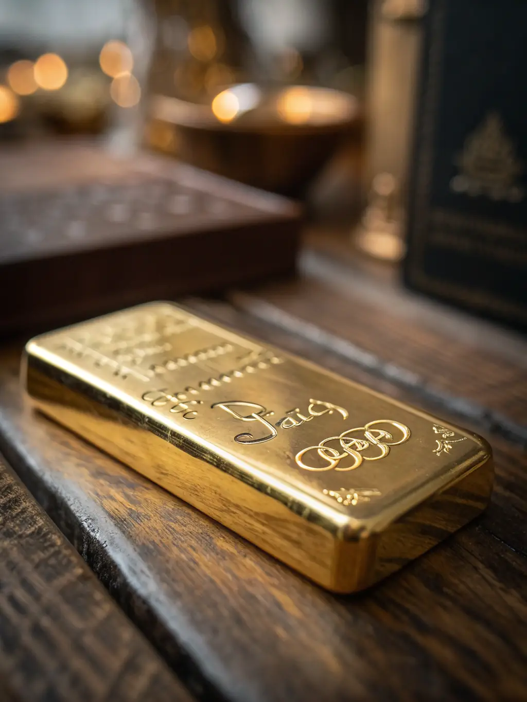 A close-up image of a gold bar being carefully inspected, highlighting the quality and purity of the bullion traded by Ggt Prime.